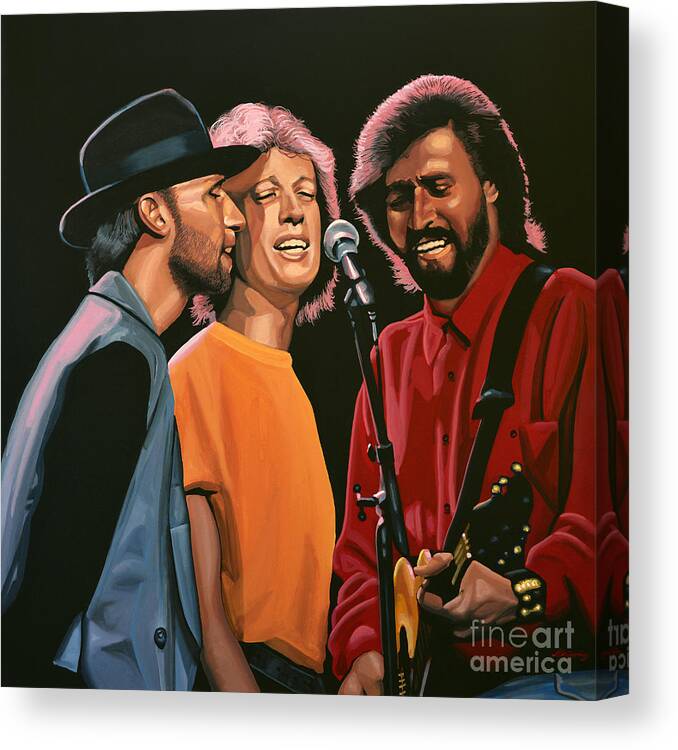 The Bee Gees Canvas Print featuring the painting The Bee Gees by Paul Meijering