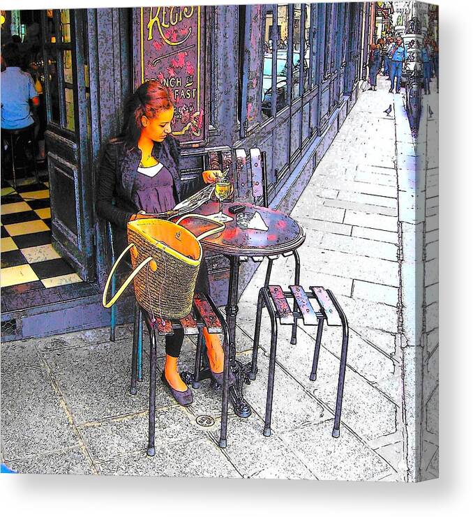 Paris Canvas Print featuring the photograph The Brasserie in Paris by Jan Matson