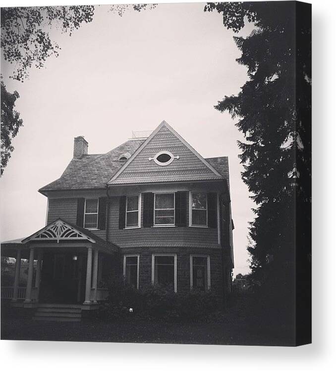 W40 Canvas Print featuring the photograph The Clare #house Where My Aunt Kitty by Red Jersey