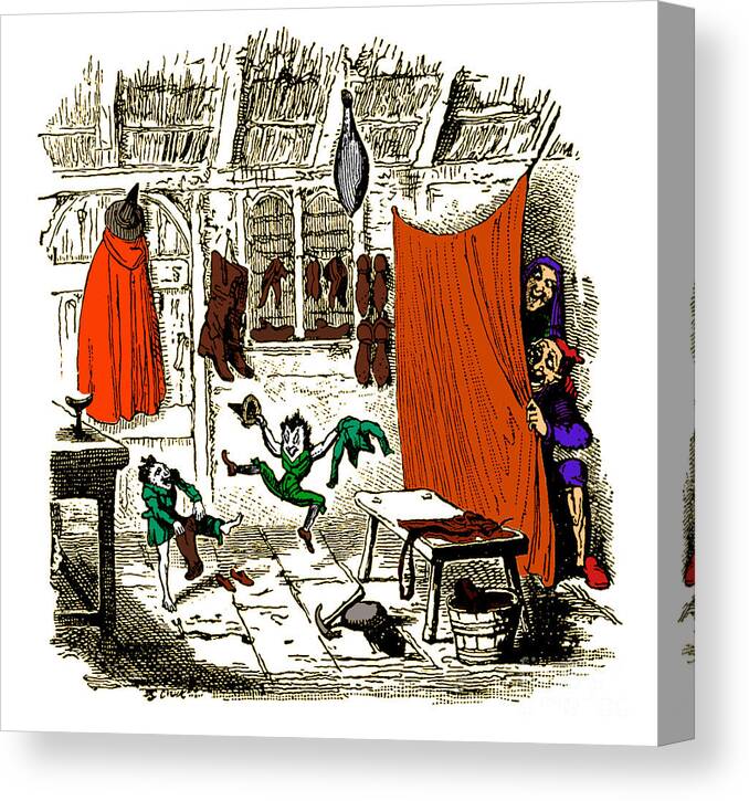 Legendary Canvas Print featuring the photograph The Elves And The Shoemaker by Photo Researchers