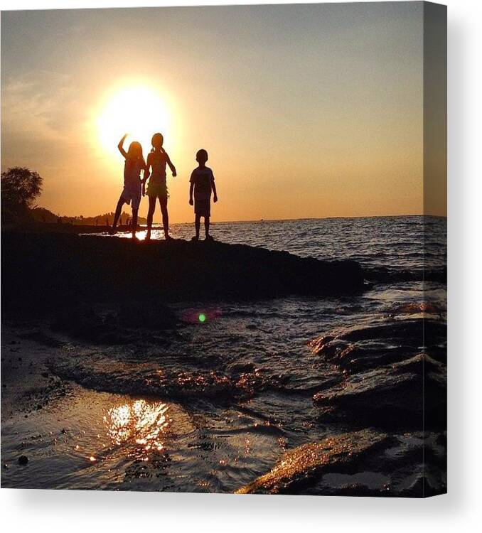 Big Island Canvas Print featuring the photograph The Evon Kids conquer Hawaii by Eugene Evon