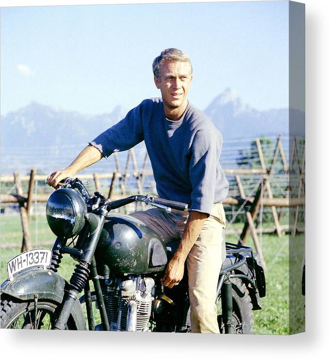 Steve Mcqueen Canvas Print featuring the digital art The Great Escape by Georgia Fowler