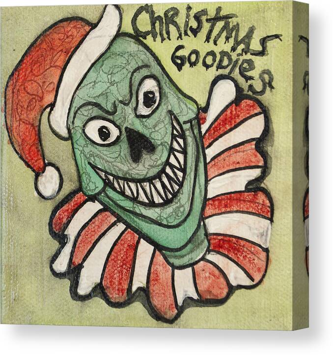 Grinch Canvas Print featuring the painting The Grinch as Tillie by Patricia Arroyo
