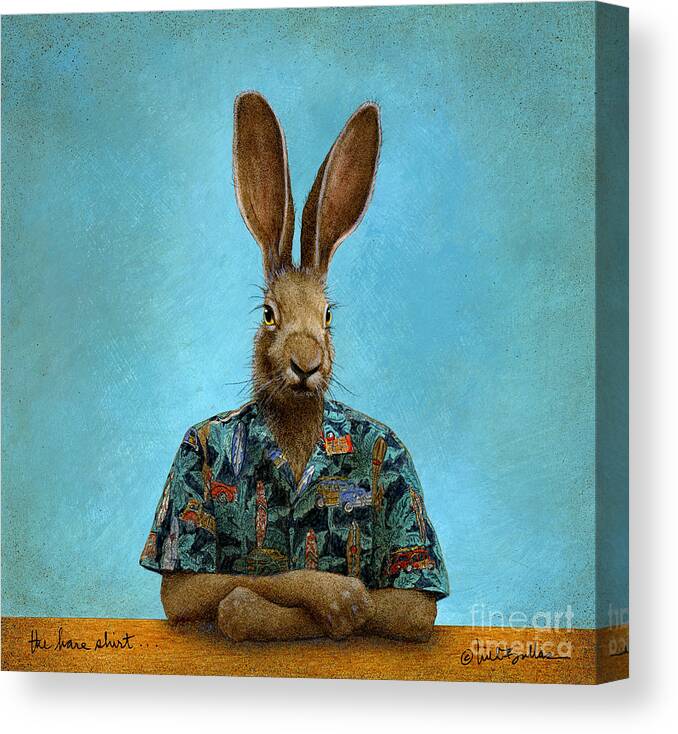 Will Bullas Canvas Print featuring the painting The Hare Shirt... by Will Bullas