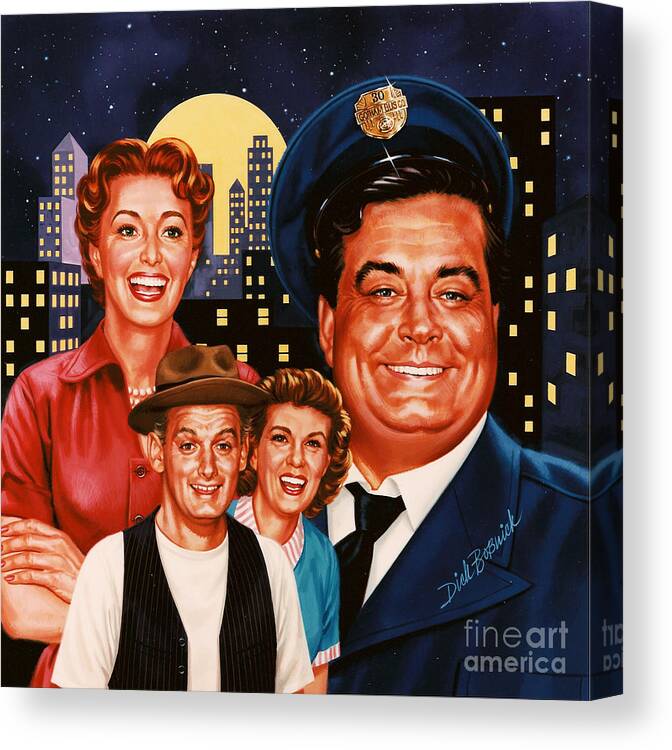 Portrait Canvas Print featuring the painting The Honeymooners by Dick Bobnick