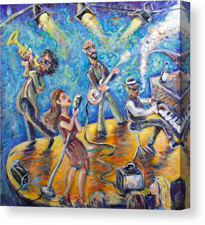 Jazz Canvas Print featuring the painting The Jazz Lounge by Jason Gluskin