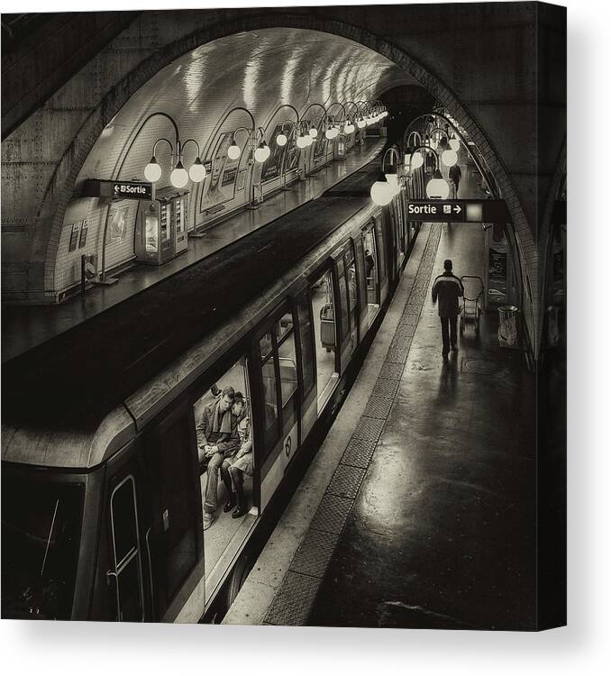 France Canvas Print featuring the photograph The Last Metro by Thomas Siegel