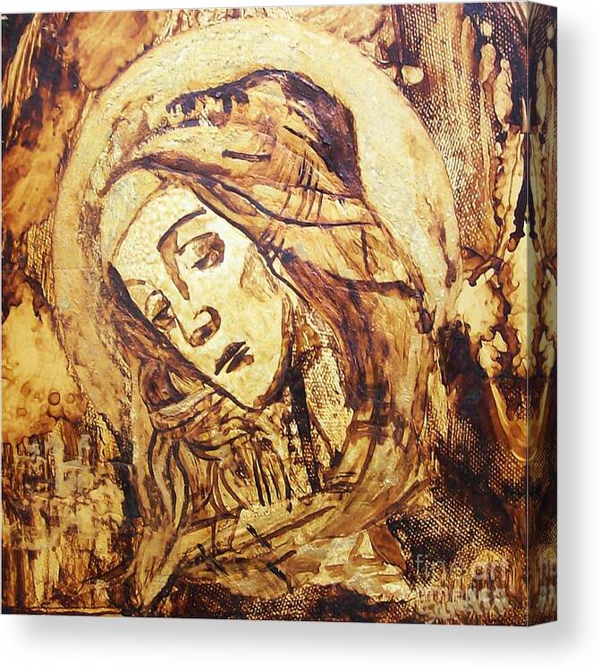  The Madonna Of Medjugorje Canvas Print featuring the painting The Madonna Of Medjugorje, by Sinisa Saratlic