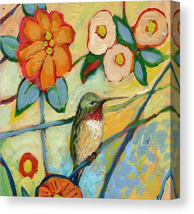 Hummingbird Canvas Print featuring the painting The NeverEnding Story No 6 by Jennifer Lommers
