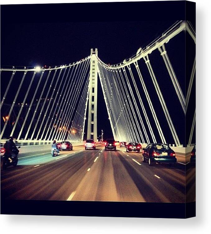  Canvas Print featuring the photograph The New Bay Bridge 👍 by Mike Lowry