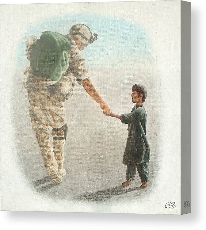 War Canvas Print featuring the painting The Outcome of War is in Our Hands by Conor O'Brien