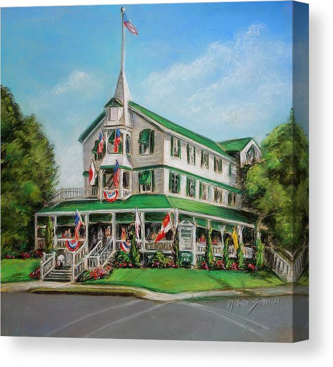 Parker House Canvas Print featuring the painting The Parker House by Melinda Saminski