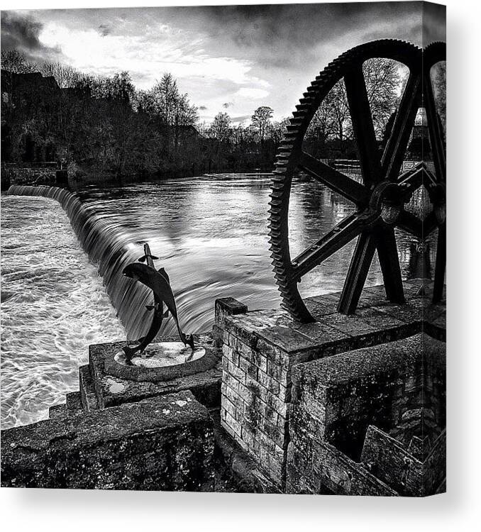Ukstorm Canvas Print featuring the photograph The River Wharfe 
#wetherby #ukstorm by Carl Milner