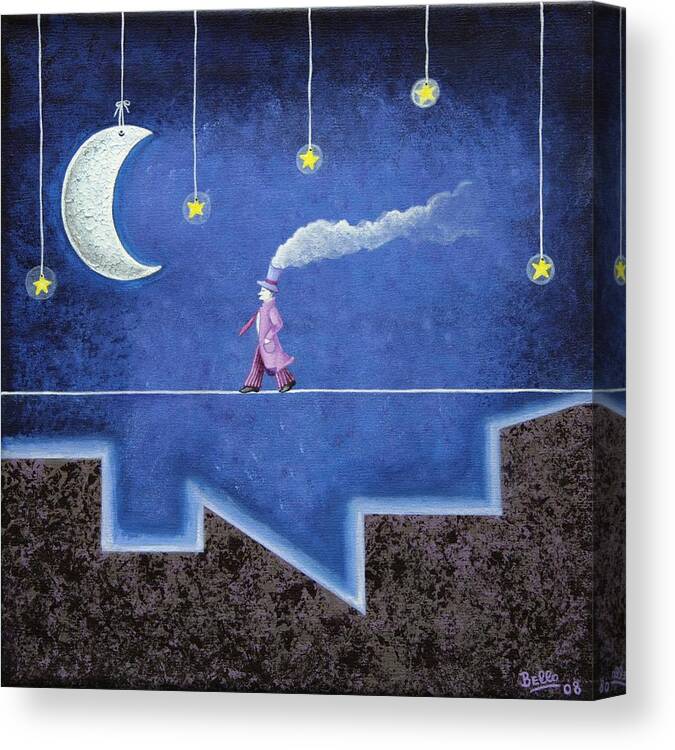 Night Canvas Print featuring the painting The sleepwalker I by Graciela Bello