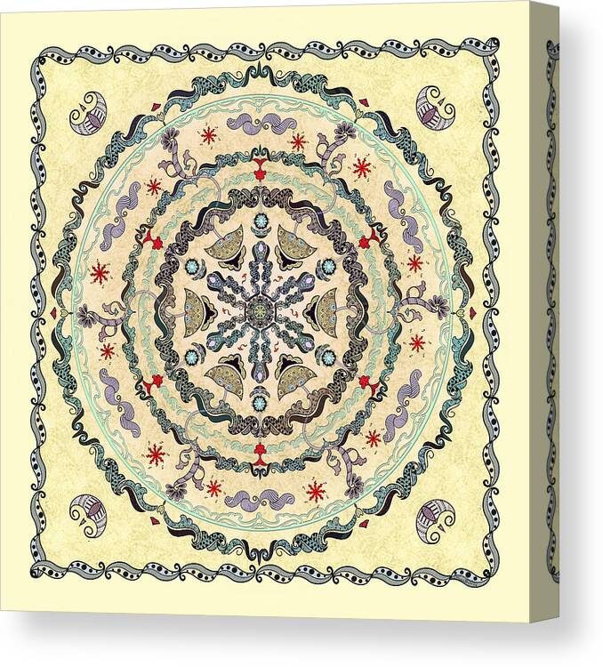 Mandala Canvas Print featuring the digital art The Source Mandala 2 by Deborah Smith