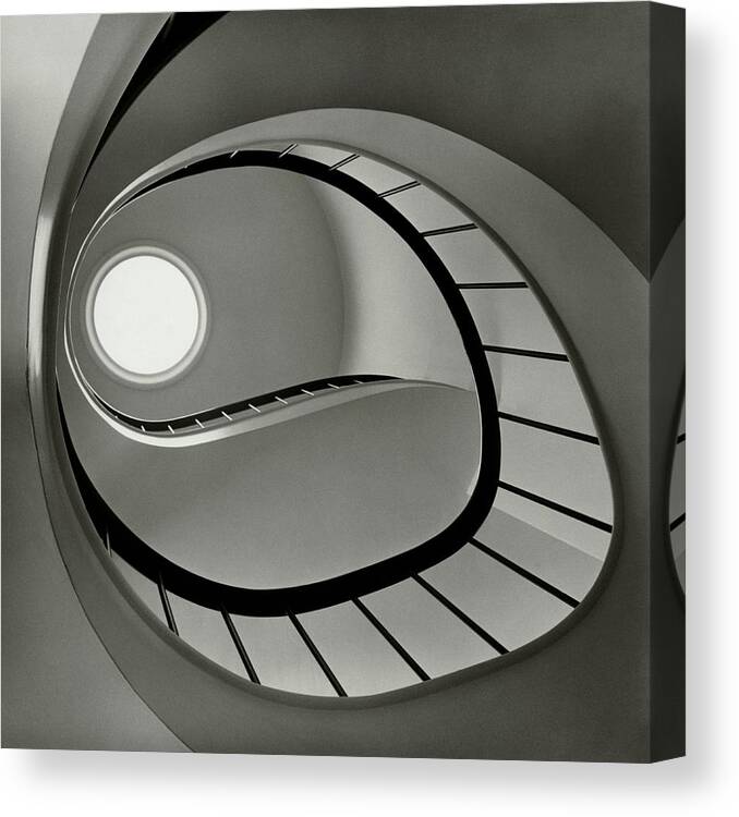 San Francisco Canvas Print featuring the photograph The Staircase In Mr. And Mrs. Albert by Fred Lyon