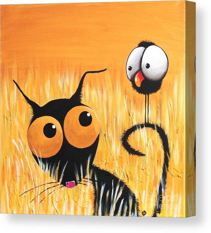 Cat Canvas Print featuring the painting The Tall Grass by Lucia Stewart