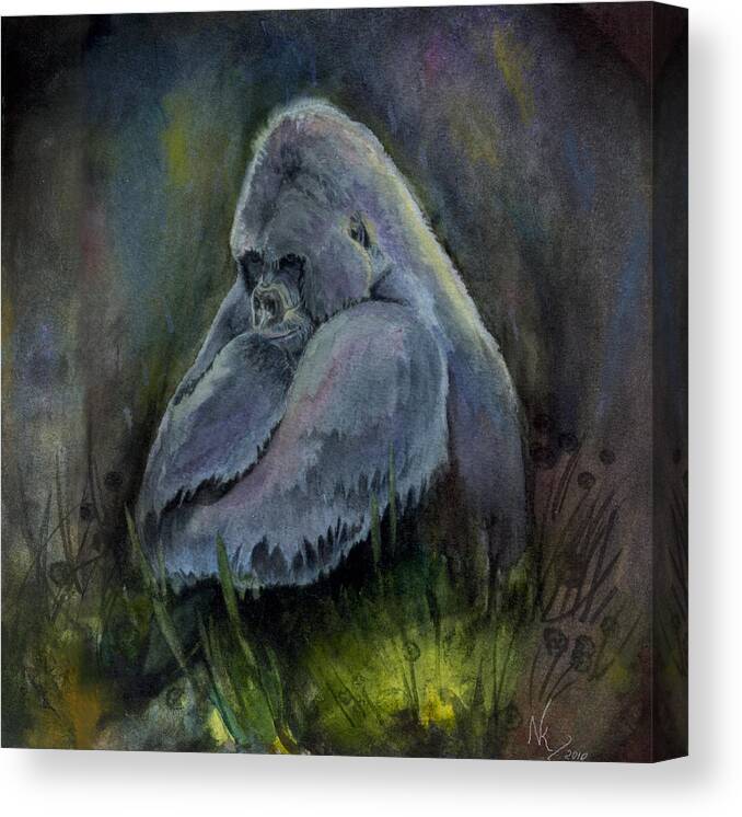 Portrait Canvas Print featuring the painting The Thinker by Norman Klein