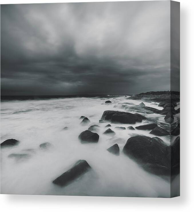 Water's Edge Canvas Print featuring the photograph The White Coast by Shaunl