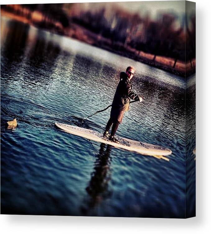 Standuppaddle Canvas Print featuring the photograph There's A Story About A Boy And His by Big Sexy