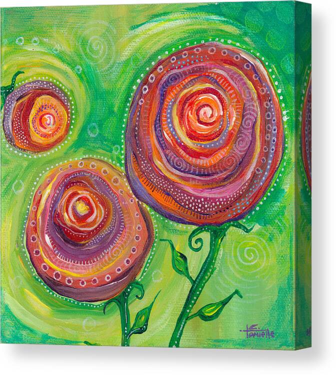 Roses Canvas Print featuring the painting These Roses Are Forever by Tanielle Childers