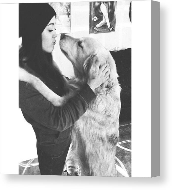  Canvas Print featuring the photograph They Call Me The Dog Whisperer. 😍 by Lydia Campisi