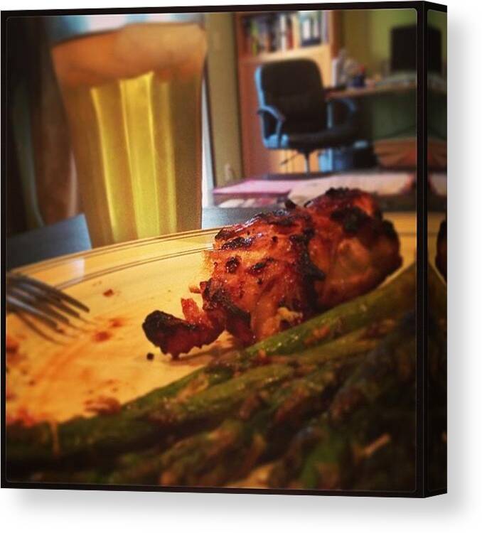  Canvas Print featuring the photograph This Dinner Looks Like Summer--grilled by Melanie Kleimola
