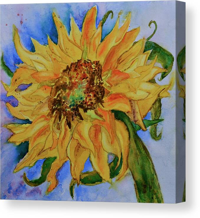 This Here Sunflower Canvas Print featuring the painting This Here Sunflower by Beverley Harper Tinsley