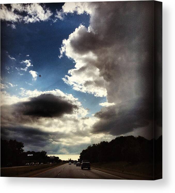 Landscape Canvas Print featuring the photograph Thunder Clouds by Christy Beckwith