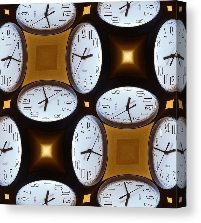 Clock Canvas Print featuring the digital art Time Trap by Lena Wilhite