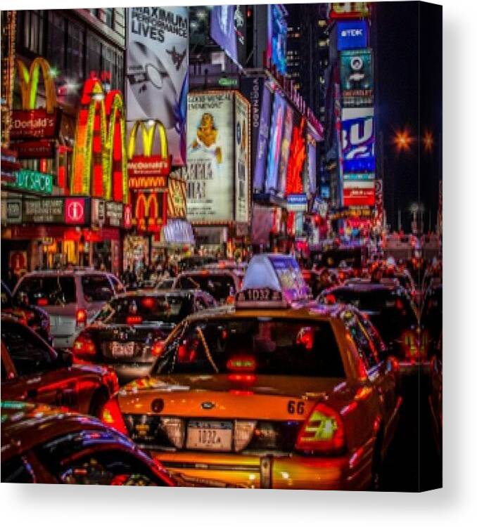 Times Square Canvas Print featuring the photograph Times Square by Karim Taib