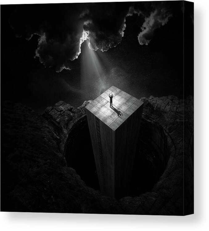 Creative Edit Canvas Print featuring the photograph To Escape The Void by Martin Cekada