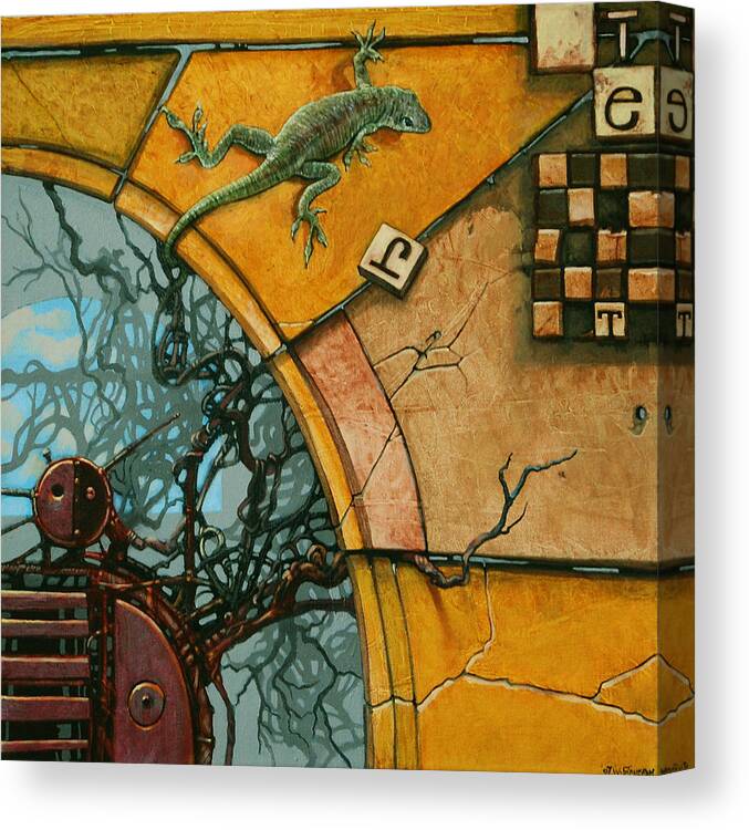 Gecko Canvas Print featuring the painting Toaster Radio by William Stoneham