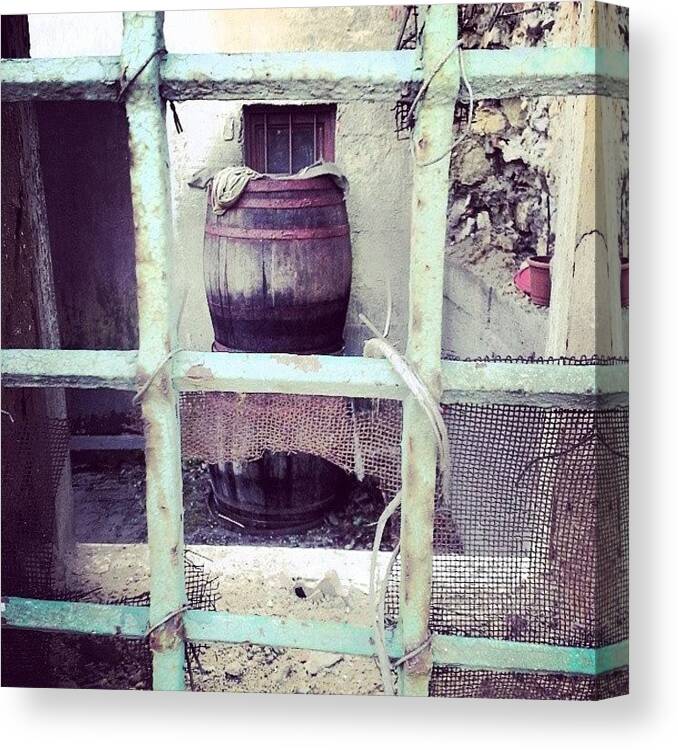 Cellar Canvas Print featuring the photograph #tokajhegyalja #tállya #hungary #wine by Koritar Henriett