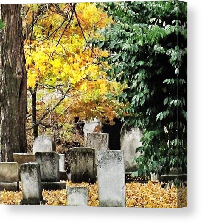 Igaddictsanonymous Canvas Print featuring the photograph Tombstones For Tuesday A Couple Hours by Cynthia Post