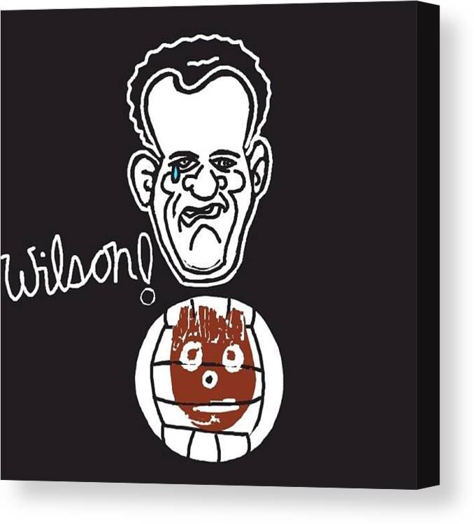 Draw Canvas Print featuring the photograph #tomhanksds #wilson #castaway by Michelle Cronin