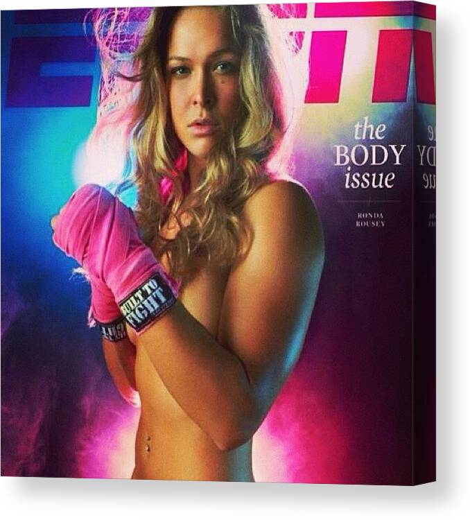Rondarousey Canvas Print featuring the photograph Tonight. #ufc #mma #rondarousey by Wes Boese