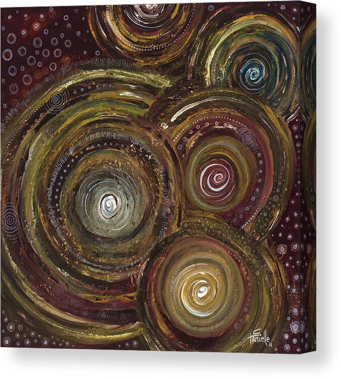Circles Canvas Print featuring the painting Too Much Coffee by Tanielle Childers