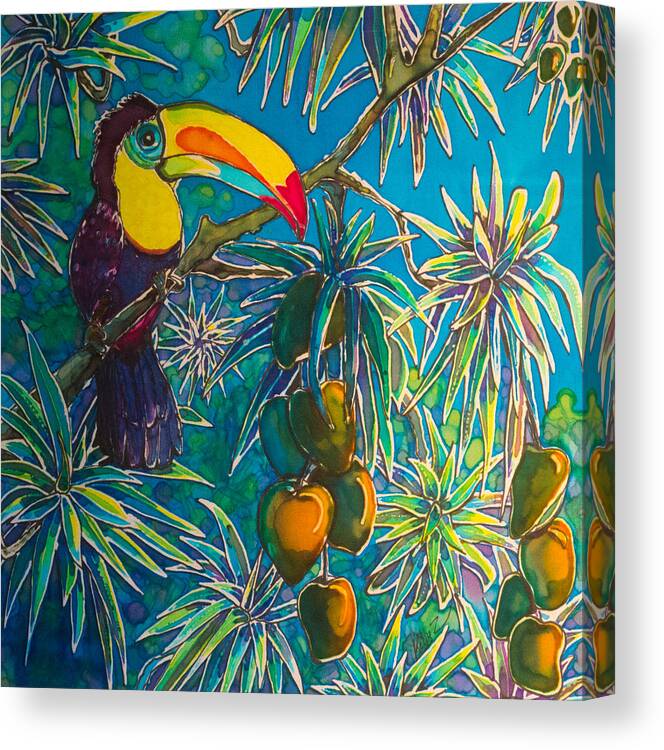 Toucan Canvas Print featuring the painting Toucan Tango for Mango by Kelly Smith