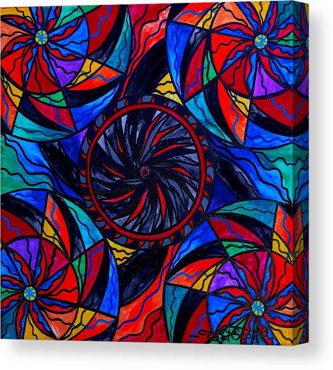 Vibration Canvas Print featuring the painting Transforming Fear by Teal Eye Print Store