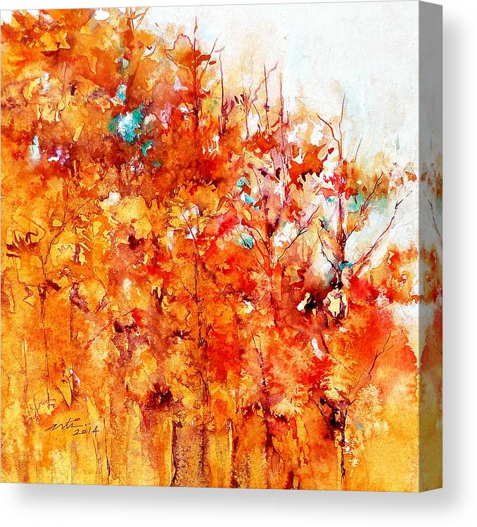 Trees Canvas Print featuring the painting Treetops by Arti Chauhan