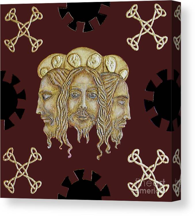 Christ Canvas Print featuring the painting Trinity by Anna Maria Guarnieri