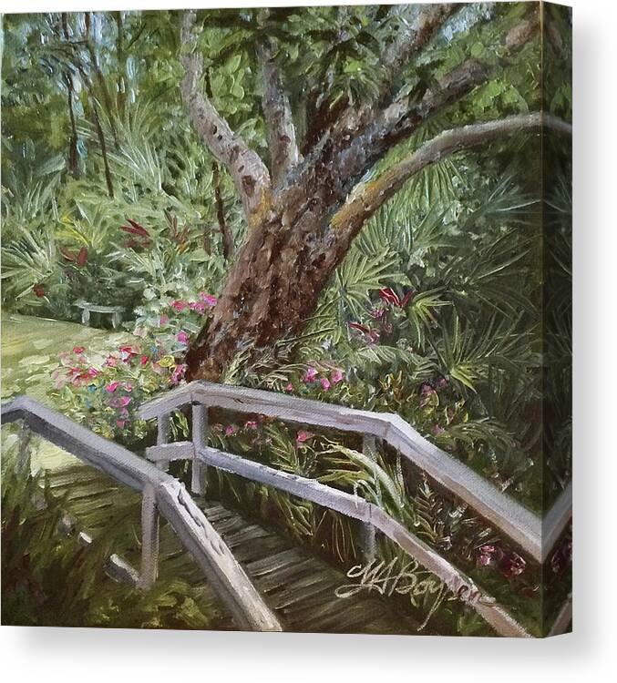 Tropical Garden Canvas Print featuring the painting Tropical Garden by Maryann Boysen