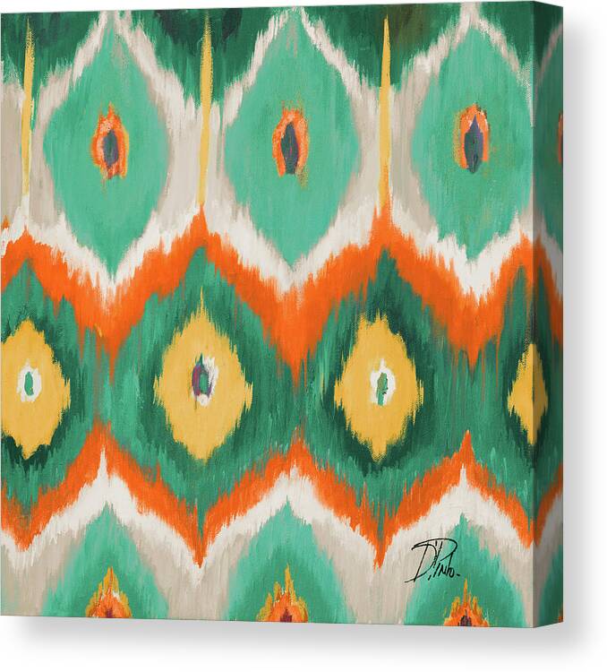 Tropical Canvas Print featuring the painting Tropical Ikat II by Patricia Pinto