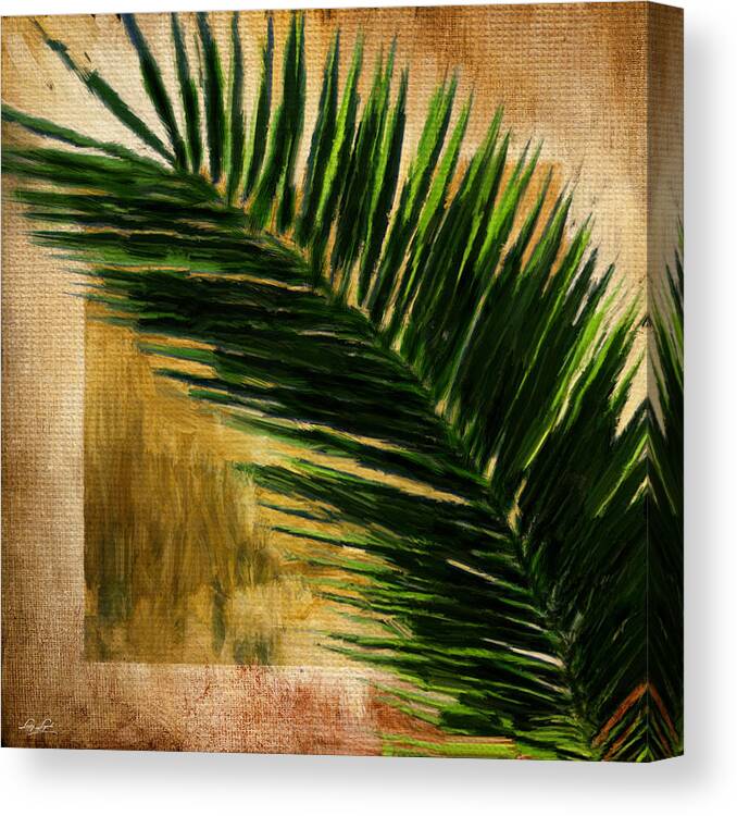 Tropical Leaves Canvas Print featuring the digital art Tropical Palm by Lourry Legarde