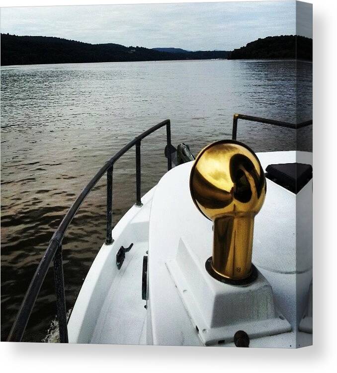 Tugboat Canvas Print featuring the photograph #tugboat On The #hudson by Ashley Ross