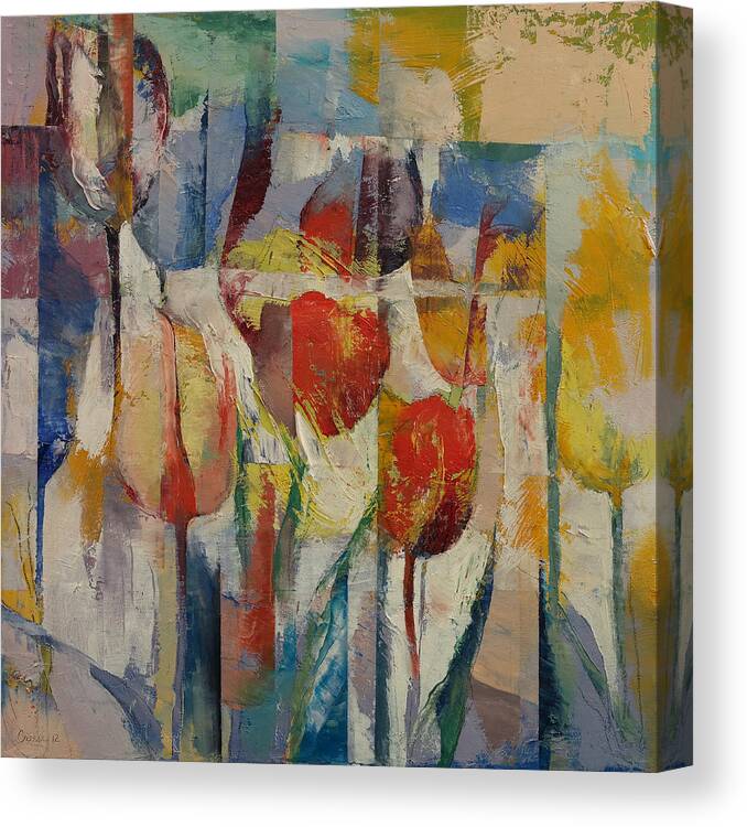 Tulips Canvas Print featuring the painting Tulips by Michael Creese