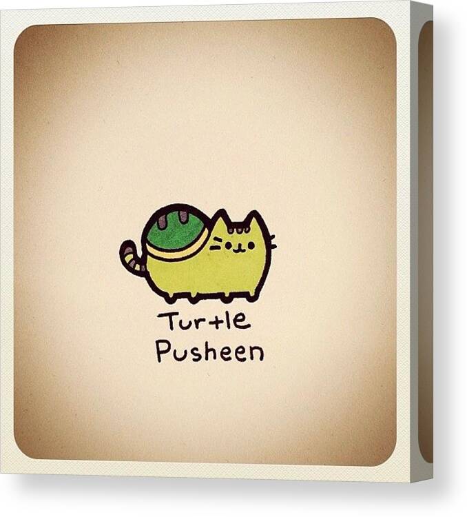  Canvas Print featuring the photograph Turtle Pusheen by Turtle Wayne