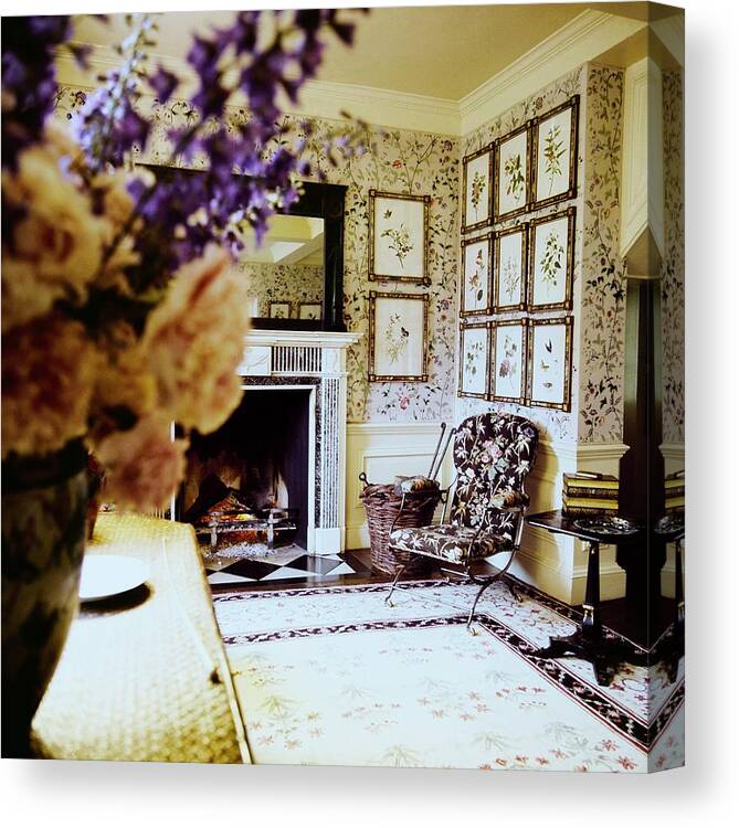 Interior Canvas Print featuring the photograph Turville Grange Entrance Hall by Horst P. Horst