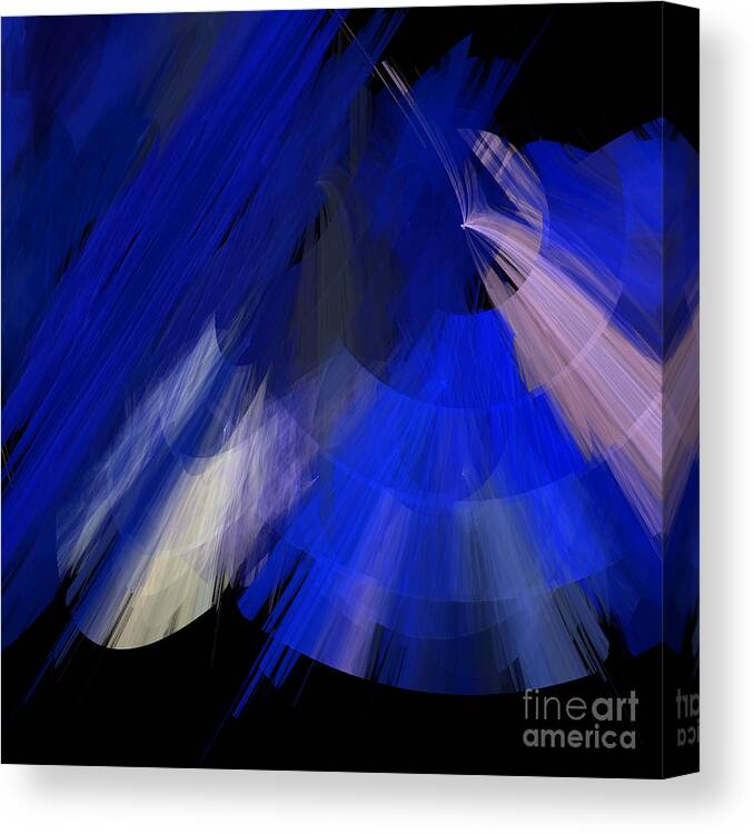 Ballerina Canvas Print featuring the digital art TuTu Stage Left Blue Abstract by Andee Design